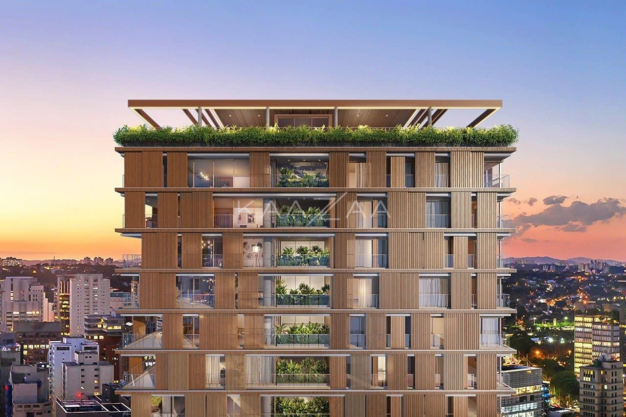 No Itaim Bibi, projeto belíssimo, rico em marcenaria e muito verde. Rodeado de lazer, com design elegante e arquitetura de autor. - Foto 2
