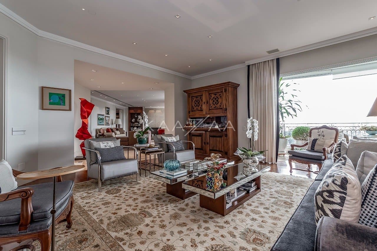 Ambientes suntuosos, planta ampla e vista panorâmica. Apartamento neoclássico no Jardim Guedala. - Foto 11