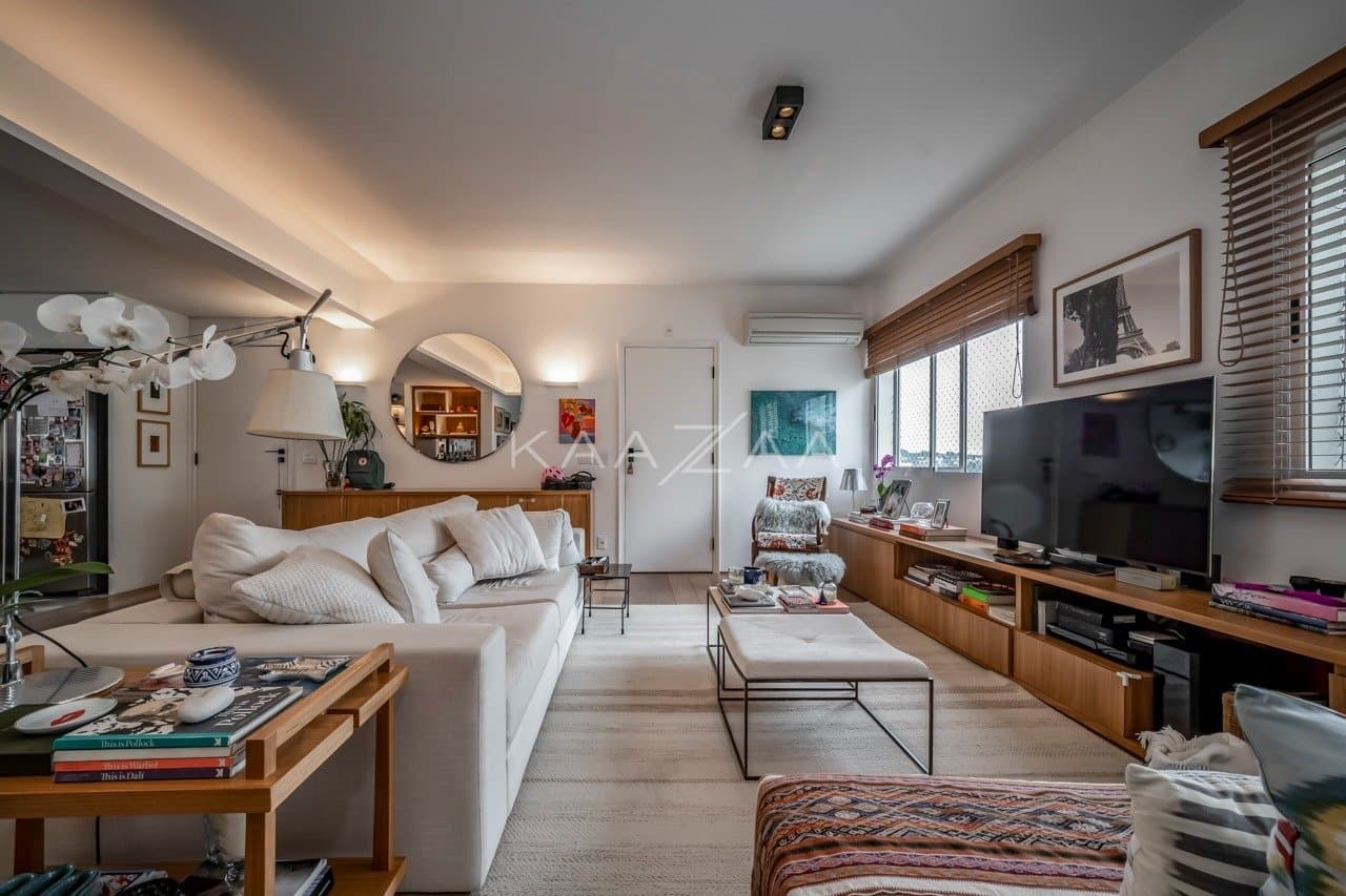 No Itaim Bibi, um apartamento lindíssimo com reforma de Marina Linhares e vista para o Parque do Povo - Foto 4